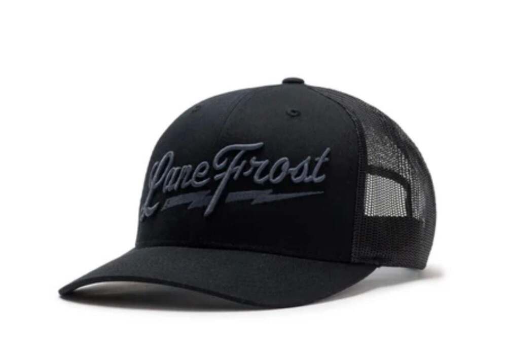 Lane Frost Brand 'Rodeo' Black on Black Trucker Hat Richardson 112
